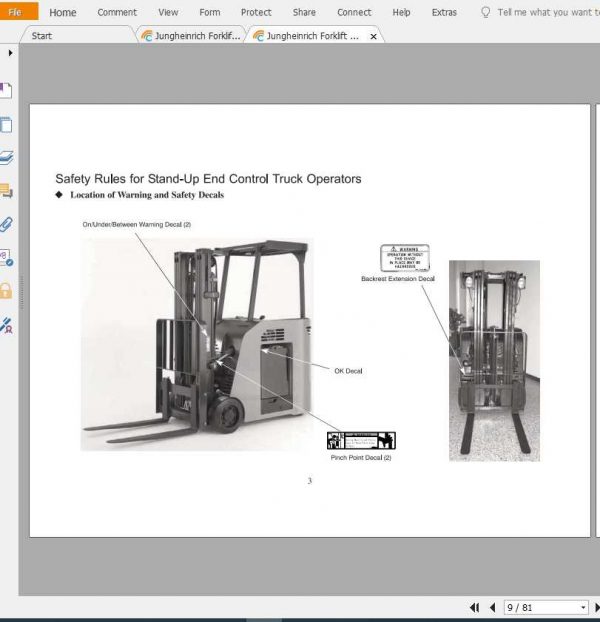 Jungheinrich Forklift ETG 214 355 Operating Instructions 2