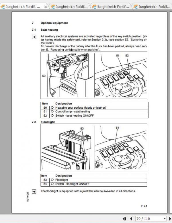 Jungheinrich Forklift ETMV 110 220 Operating Instructions 2