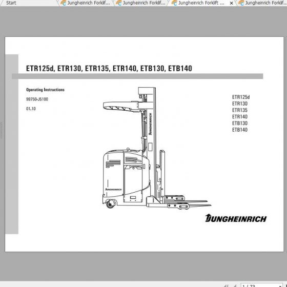 Jungheinrich Forklift ETV 110116 Operating Instructions