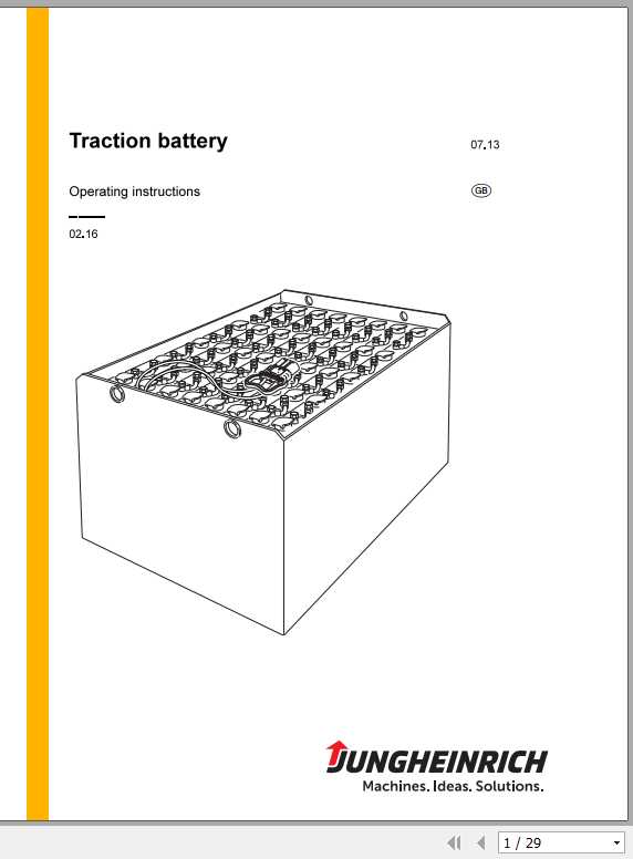 Jungheinrich Forklift ETRIATT Traction Battery Operating Instructions