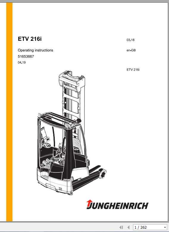 Jungheinrich Forklift ETV 216i EN Operating Instructions 1