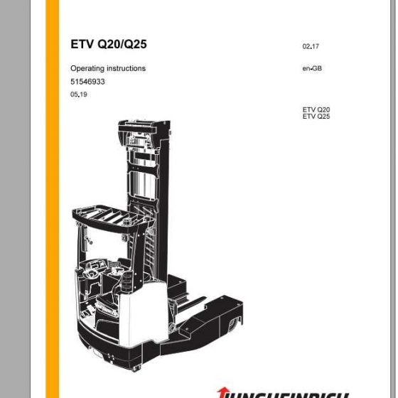 Jungheinrich Forklift ETV 216i EN Operating Instructions
