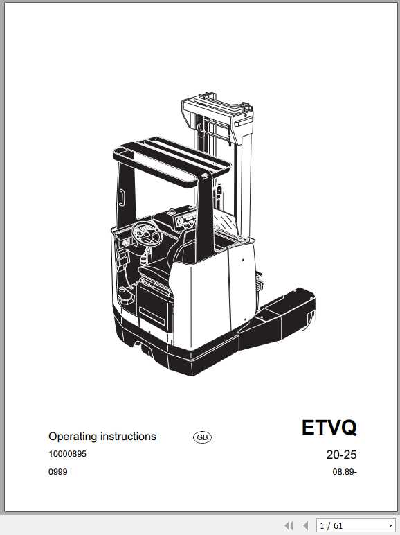 Jungheinrich Forklift ETVQ 20 25 Operating Instructions