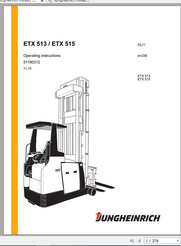 Jungheinrich Forklift ETX 513 515 Operating Instructions 1