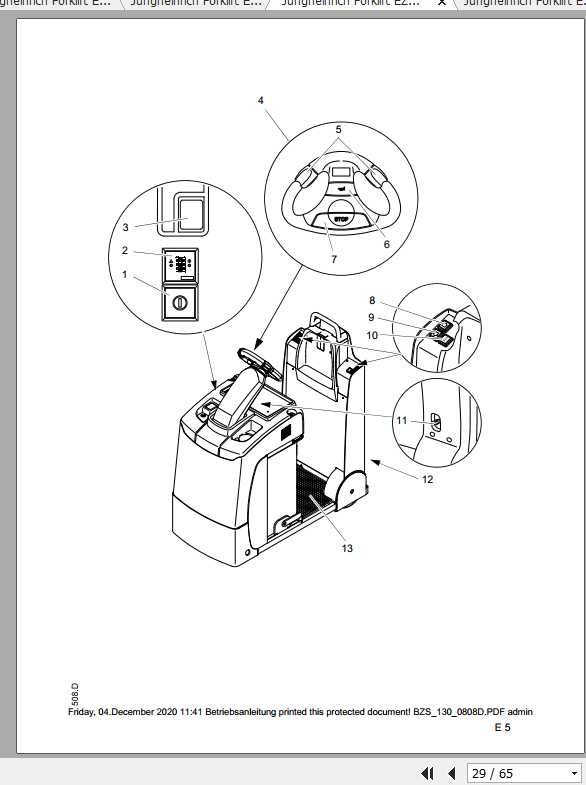Jungheinrich Forklift EZS 010 130 Operating Manual DE 3