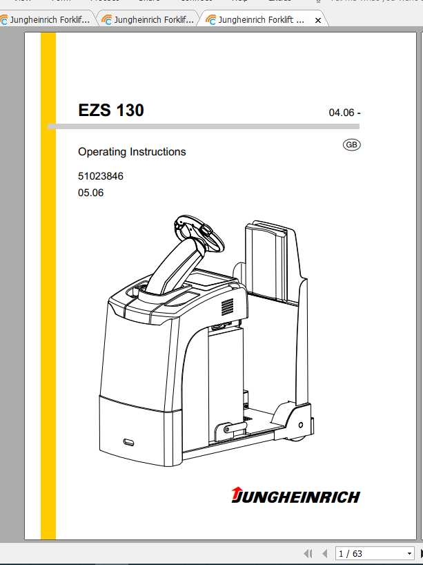 Jungheinrich Forklift EZS 130 Operating Instructions 1