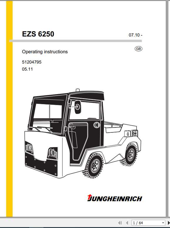 Jungheinrich Forklift EZS 6250 7280 Operating Instructions 1