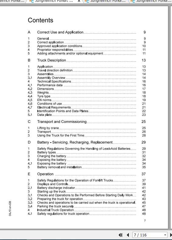 Jungheinrich Forklift EZS 6250 7280 Operating Instructions 2