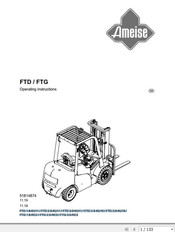 Jungheinrich Forklift FTD FTG CPCD 25 EN Operating Instructions 1