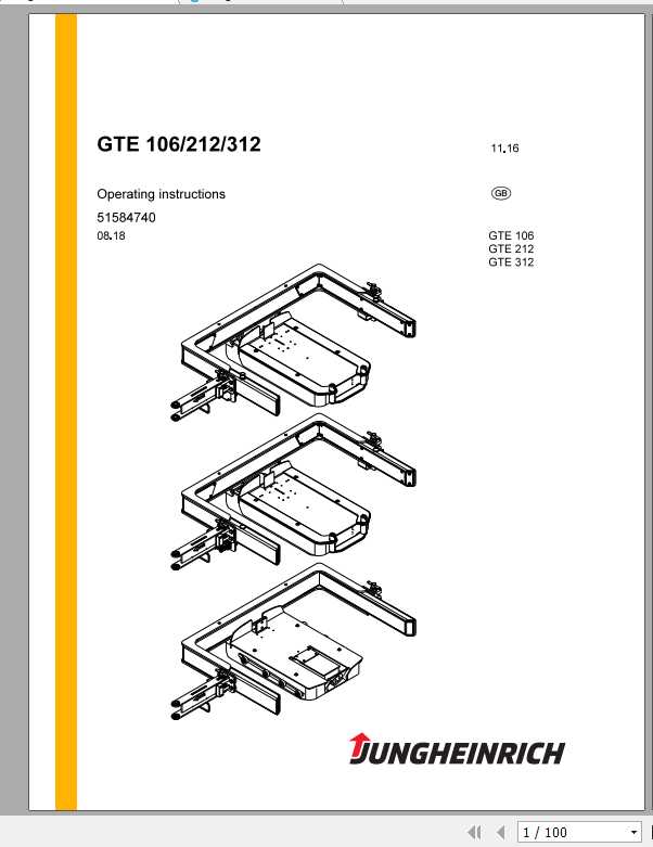 Jungheinrich Forklift GTE 106 212 312 Operating Instructions 1