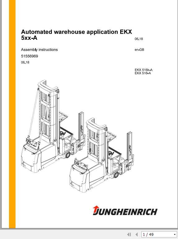 Jungheinrich Forklift Monta EKX 5XX A EN Operating Instructions 1