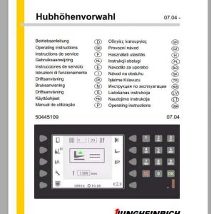 Jungheinrich Forklift lifting height preselection HHV Operating Instructions 1
