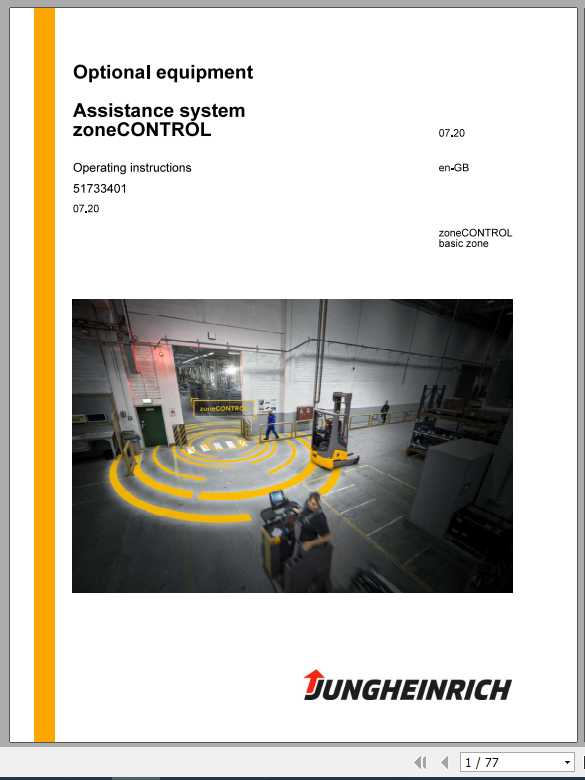 Jungheinrich Forklift zoneControl EN Operating Instructions