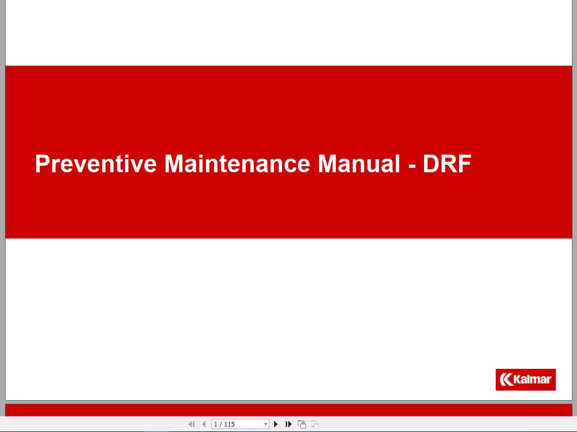Kalmar Prevent Maintenance Manual DRF