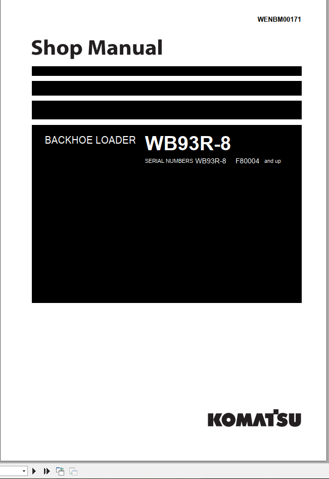 Komatsu Backhoe Loader WB93R 8 Shop Manual 1