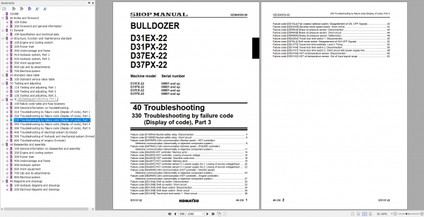 Komatsu Bulldozer D31EX D37PX 22 Shop Manual SEN04343 09 3