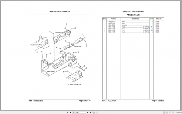 Komatsu Bulldozer D85E SS 2 Parts Book 3