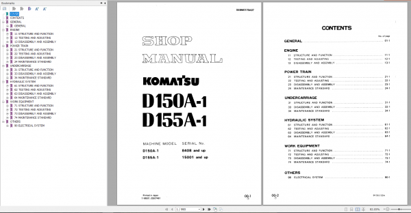 Komatsu D150A 1D155A 1 Shop Manual 2