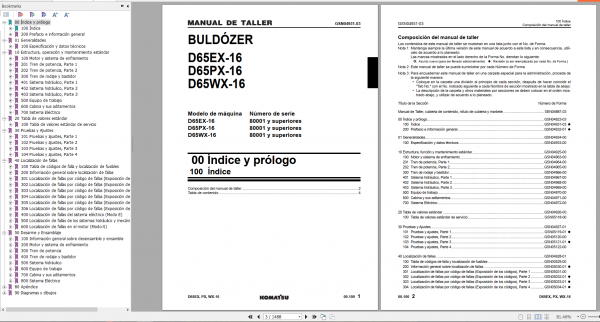 Komatsu D65EX 16D65PX 16D65WX 16 Shop Manual ES 2