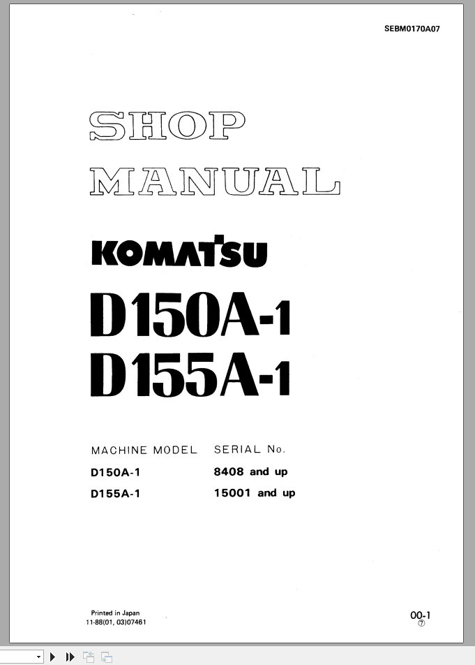 Komatsu D85E SS 2A Shop Manual SEBM029904 2 1