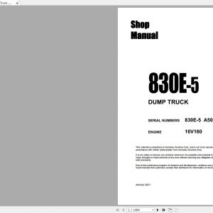 Komatsu Dump Truck 830E 5 USA A50005 Up CEBM032105 Shop Manual 2021 1