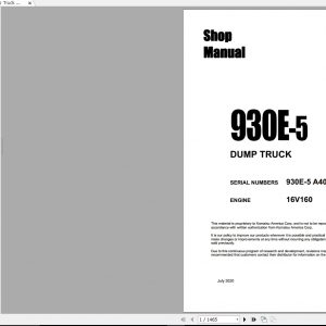 Komatsu Dump Truck 930E 5 USA A40004 Up CEBM032204 Shop Manual 07 2020 1