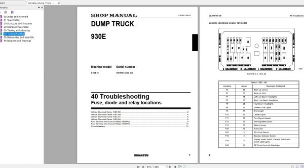Komatsu Dump Truck 930E 5 USA A40004 Up CEBM032204 Shop Manual 07 2020 4 1