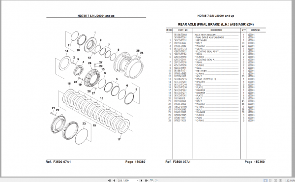 Komatsu Dump Truck Galeo HD785 7 Parts Book 3