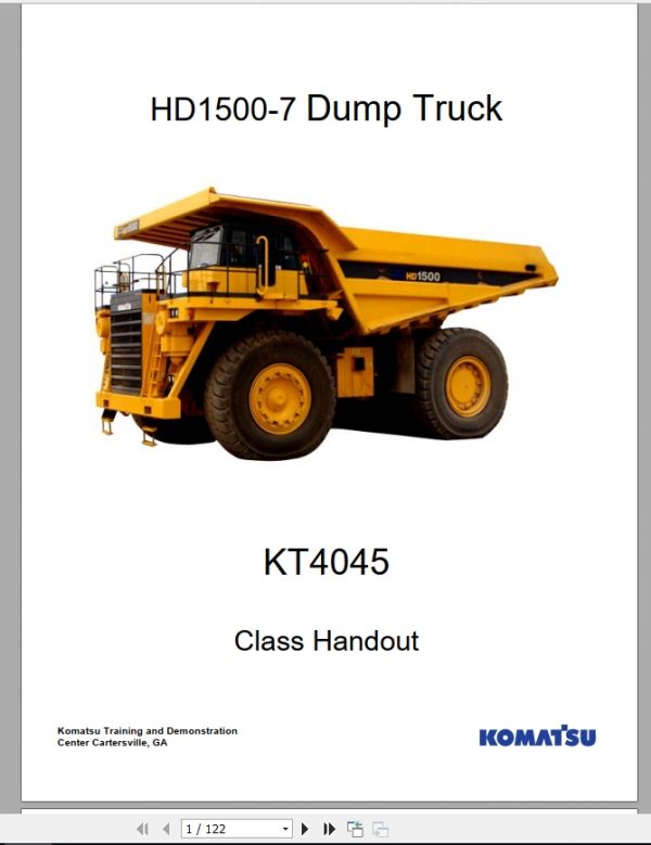 Komatsu Dump Truck HD1500 7 Introduction General Service Class Handout 1