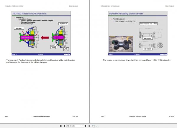 Komatsu Dump Truck HD1500 7 Introduction General Service Class Handout 2