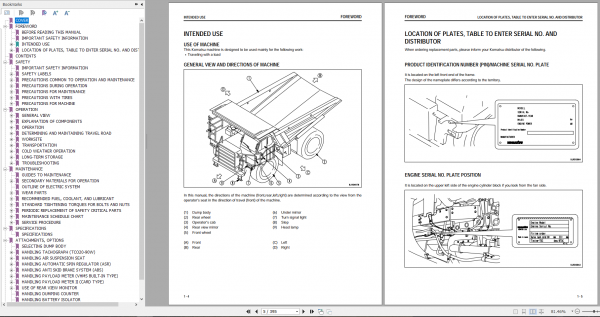 Komatsu Dump Truck HD465 7R HD605 7R Operation Maintenance Manual 2