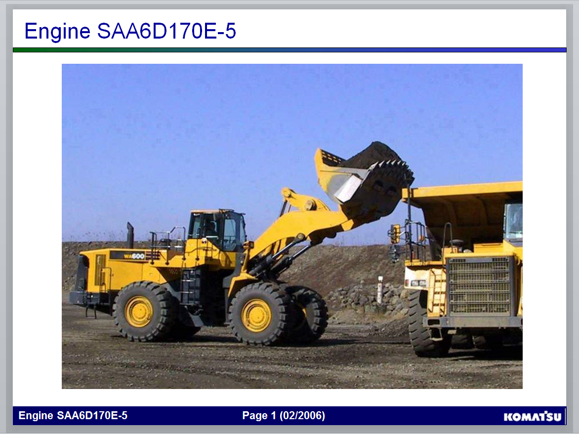 Komatsu Engine SAA6D170E 5 Training Manual 1