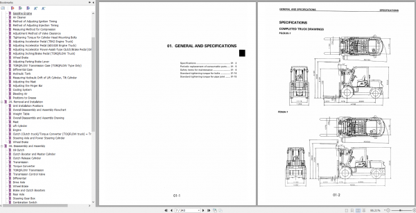 Komatsu Forklift FG35Z 45Z 7FD35Z 45 7FD50A 7 Shop Manual BEC07E1 01 2