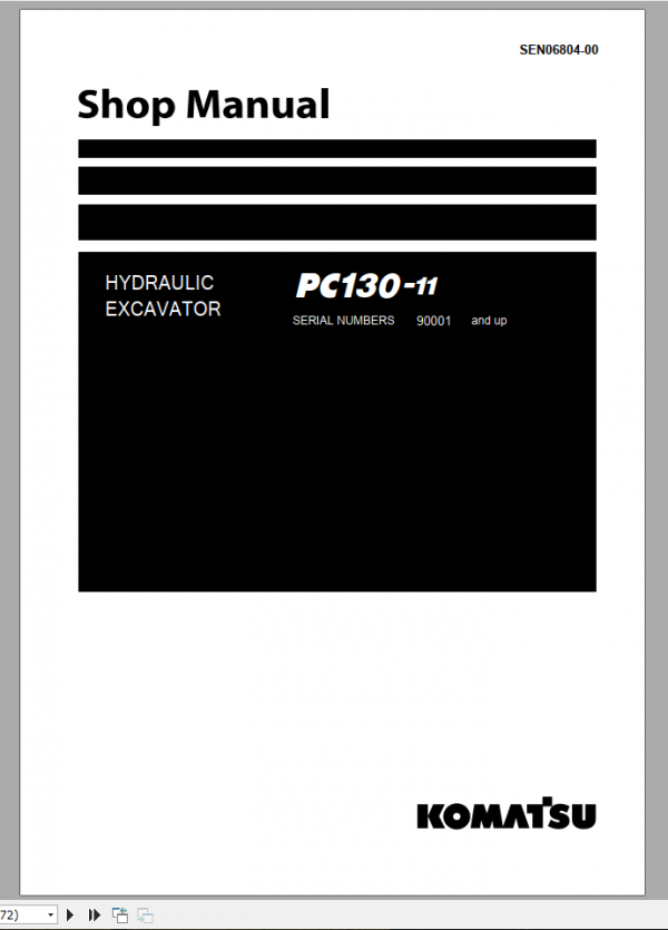 Komatsu Hydraulic Excavator PC130 11 Shop Manual SEN06804 00 1