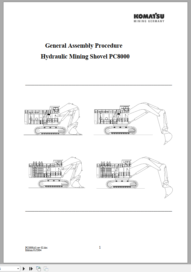 Komatsu Hydraulic Mining Shovel PC8000 General Assembly Procedure Manual 1