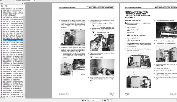 Komatsu Motor Grader GD555 655 675 3C USA SEBM020911 Shop Manual 2017 3
