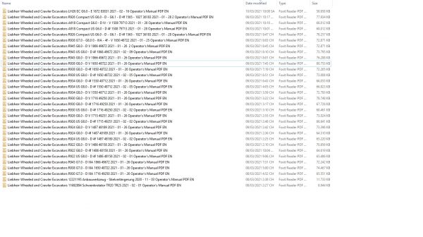 Liebherr Heavy Equipment Full Models Updated 03.2021 Operators Manuals 1