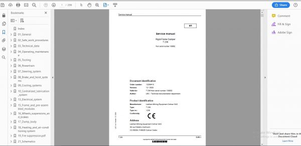 Liebherr Lidos EN Mining Truck Excavator 03.2021 EPC Part Service Documentation Offline DVD 8