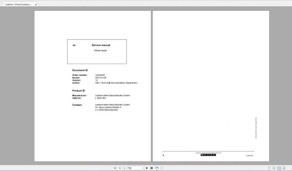 Liebherr Wheel Loader Tier Updated 03.2021 Full Service Manuals DVD 21.18GB PDF 2