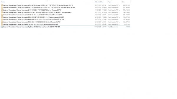 Liebherr Wheeled and Crawler Excavators Updated 03.2021 Service Manuals 35.83GB DVD PDF 1