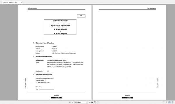 Liebherr Wheeled and Crawler Excavators Updated 03.2021 Service Manuals 35.83GB DVD PDF 2