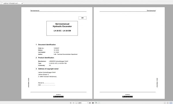 Liebherr Wheeled and Crawler Excavators Updated 03.2021 Service Manuals 35.83GB DVD PDF 4