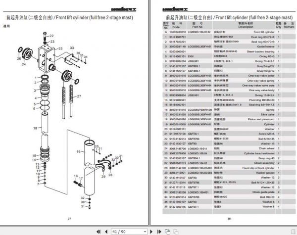 Lonking Forklift FB20 LG25BQ Parts Manual 2