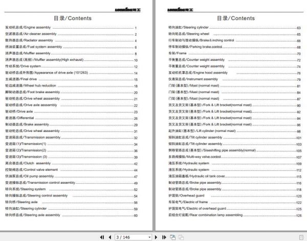 Lonking Forklift LG50DTGA LG70DTGA Parts Manual 1