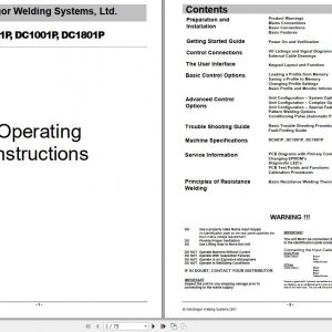 MacGREGOR Welding Systems DC601P DC1001P DC1801 Operation Manual 1