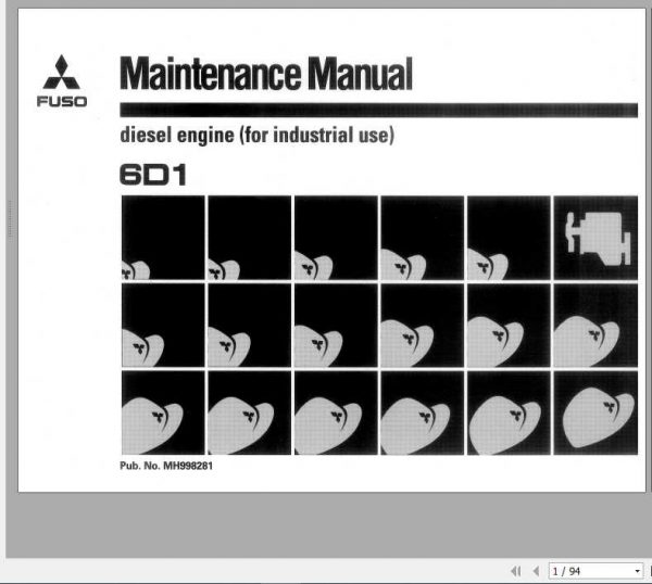 Manitowoc Grove Cranes Fuso Diesel Engine 6D1 Maintenance Manual 1