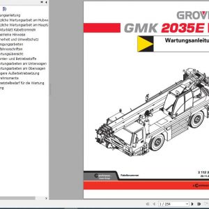 Manitowoc Grove Cranes GMK 2035E Maintenance Manuals 3112340 DE 1