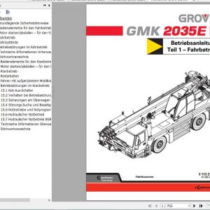 Manitowoc Grove Cranes GMK 2035E Operator Manuals DE 1