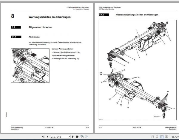 Manitowoc Grove Cranes GMK 3050 2 Maintenance Manuals 3302853 DE 2
