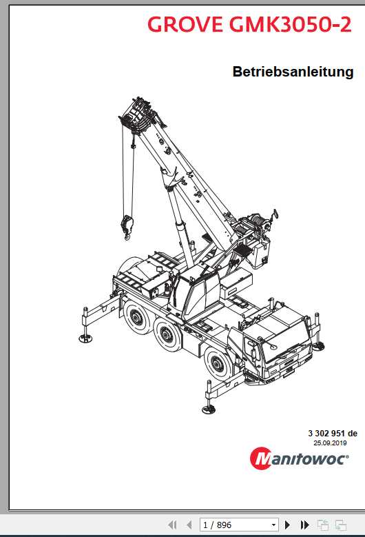 Manitowoc Grove Cranes GMK 3050 2 Operator Manuals DE 1